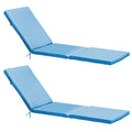 Lot de 2 coussins bain de soleil polyester bleu 186 x 53 x 5 cm Picchu - Oviala(Bleu)