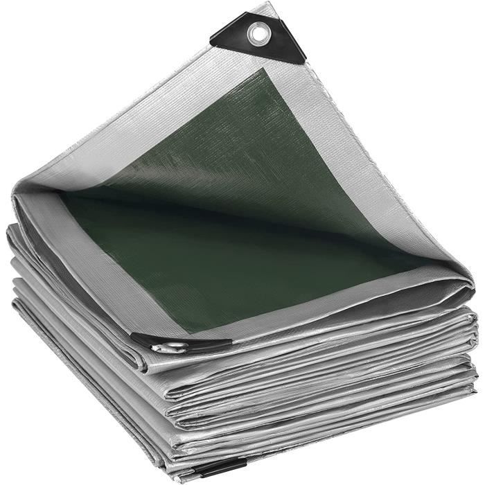 Bâche de Protection pour Piscine - WOLTU - 5x6m - Gris - Étanche et Indéchirable(Gris et vert/2 x 3 m)