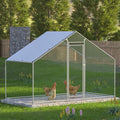 Enclos Poulailler 4.5 m² avec Toit Imperméable, Acier Galvanisé, Parc Grillagé 3x1.5x2m pour poules,lapins, Anti UV(3 x 1 x 1)