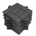 WOLTU Carrelage de sol Dalle WPC 30x30cm, pour jardin terrasse extérieur fixation plug-in, Anthracite 22 pièces-2 m² GTF004an-2(Anthracite/11 pièces)