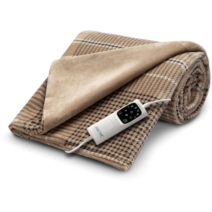 Couverture Chauffante - Imetec - Plaid chauffant 180x140 cm - 6 Températures - Technologie Anti Surchauffe Adapto - Lavable(Couverture/16628B)