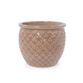 Pots de Fleur en Céramique - 38,5x33 cm - Grand Bac à Fleurs avec Trou de Drainage - Vase Design - Extérieur/Intérieur - Beige(23 x 20)