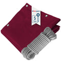 TECPLAST Pack Toile Pergola Rouge Bordeaux 3x4 m + Sandow Gris 20m - Bâche Pergola prête à poser LP506PR Garantie 5 ans(Beige foncé/Sandow blanc)